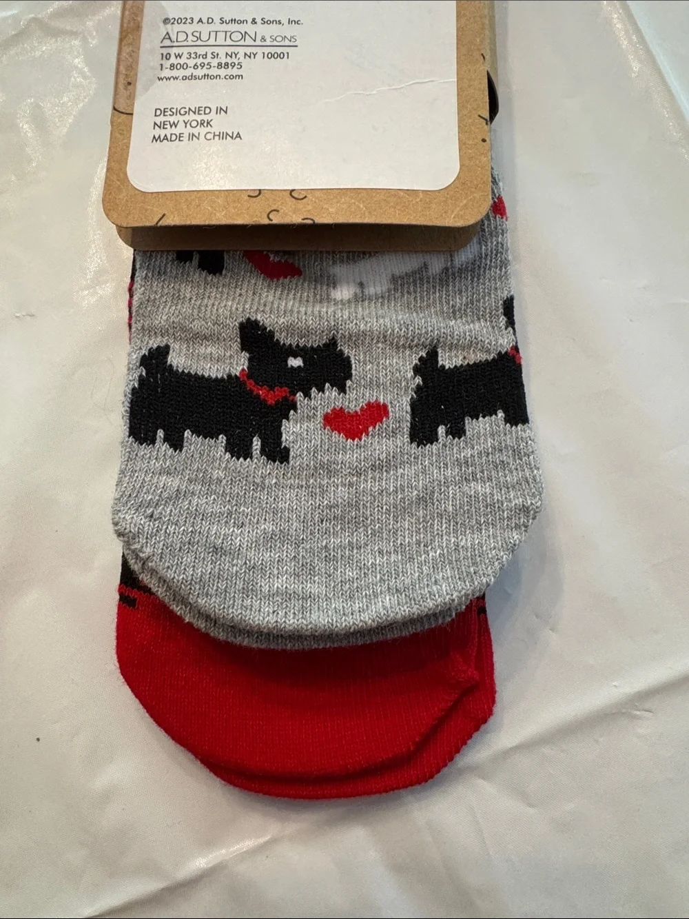 Baby Essentials Red & Black Plaid Knee-High Socks with Bow Accents (2 Pairs)